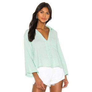 ELLEJAY Blake Blouse Mint Green Cotton Relaxed Fit XS NWT $138